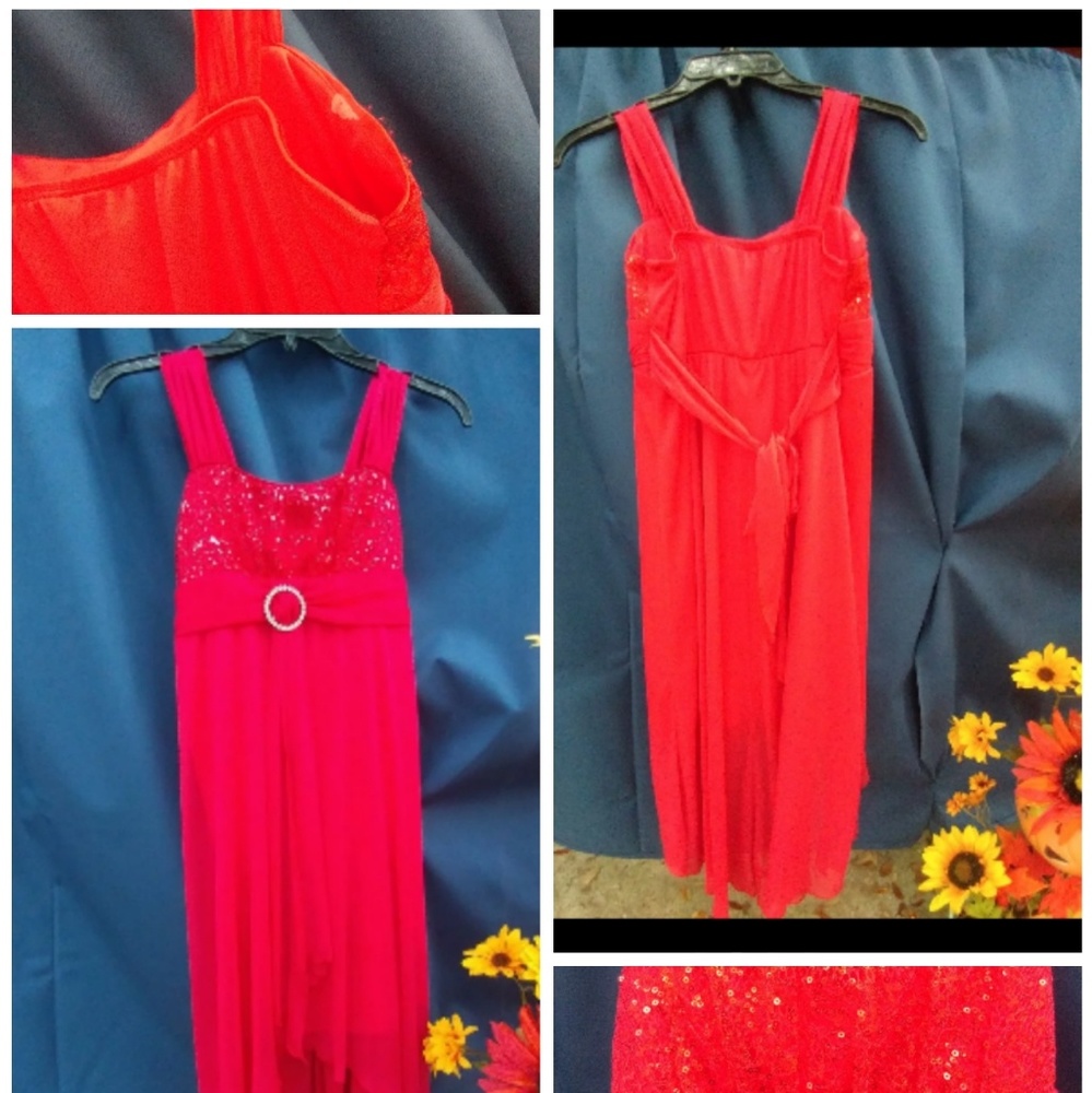 Girls size 14 red formal dress